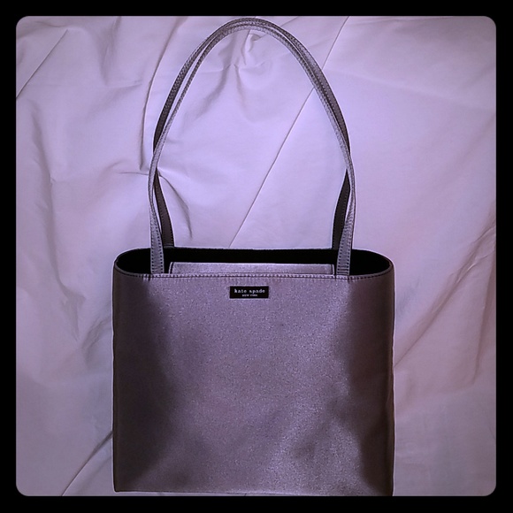 Kate Spade Shoulder Bag, Steel Grey, Satin Fabric - Picture 1 of 5